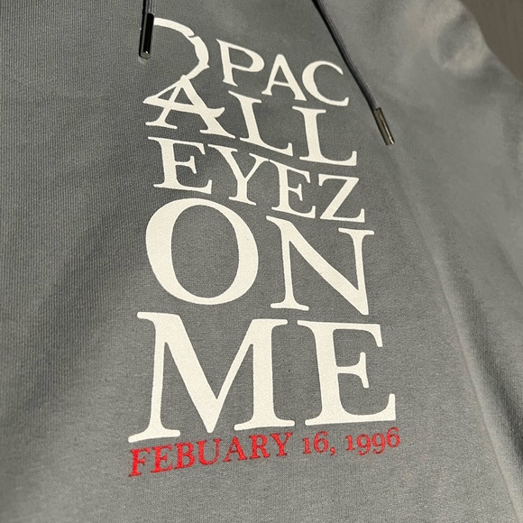 Rare Tupac All Eyes On Me Grey Headgear Classics Hoodie - Picture 3 of 7